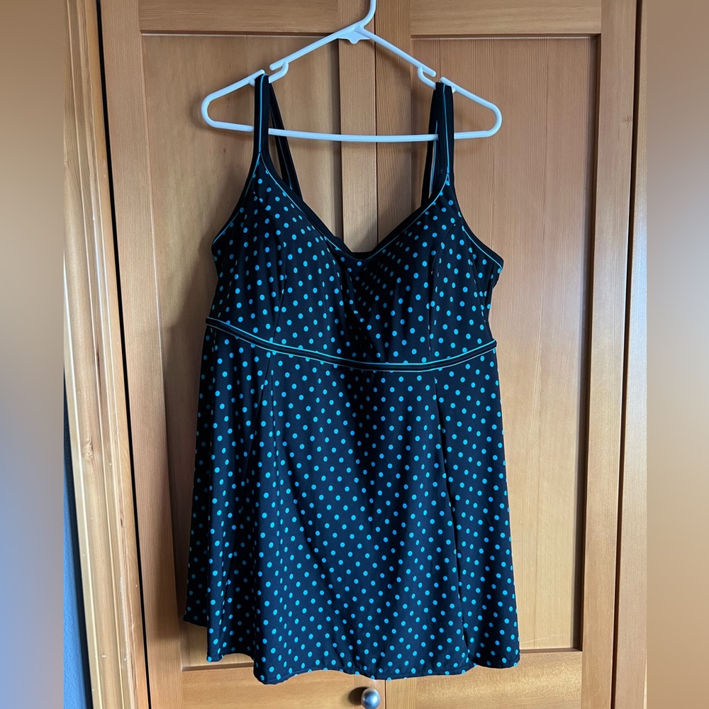 Black and Teal Swimsuit Dress